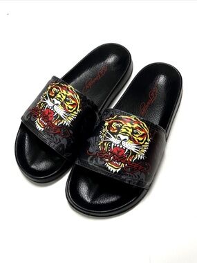 Ed Hardy | Shoes | Ed Hardy White Flip Flops With Tiger  display picture 1